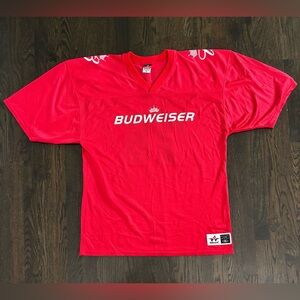 Vintage Budweiser Football Jersey XL Red 76